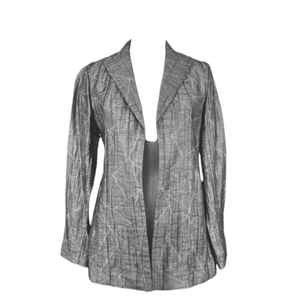 Lafayette 148 NY Women's size Medium Linen Geometric Artsy Preppy Career Blazer